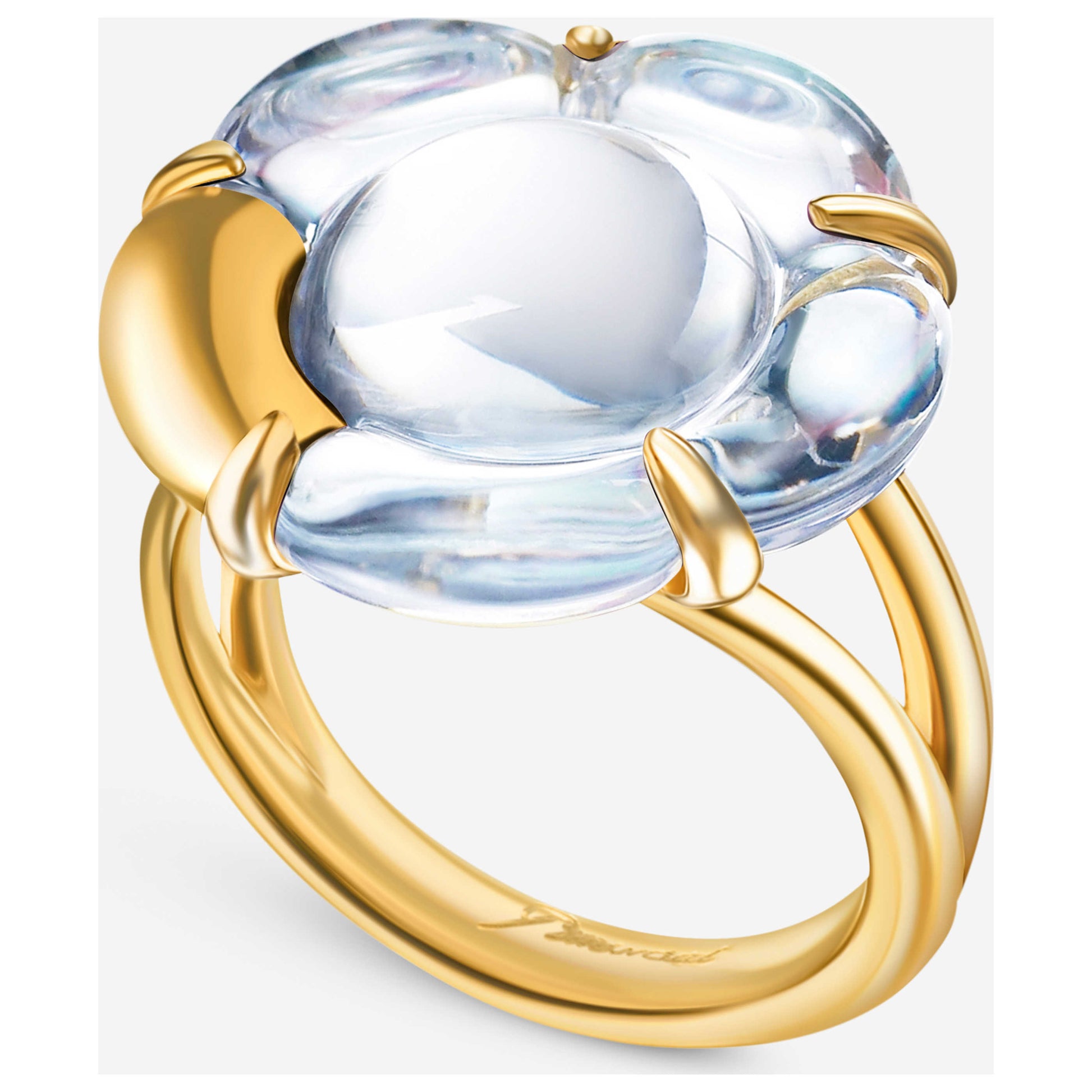 Front view of Baccarat B Flower Women's Ring 2803451