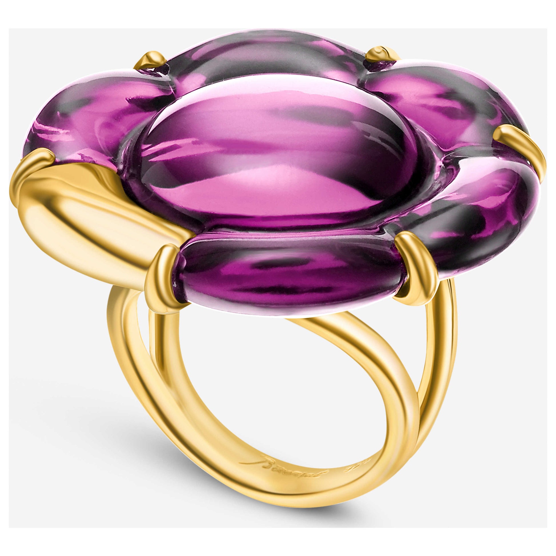 Front view of Baccarat B Flower Women's Ring 2803647