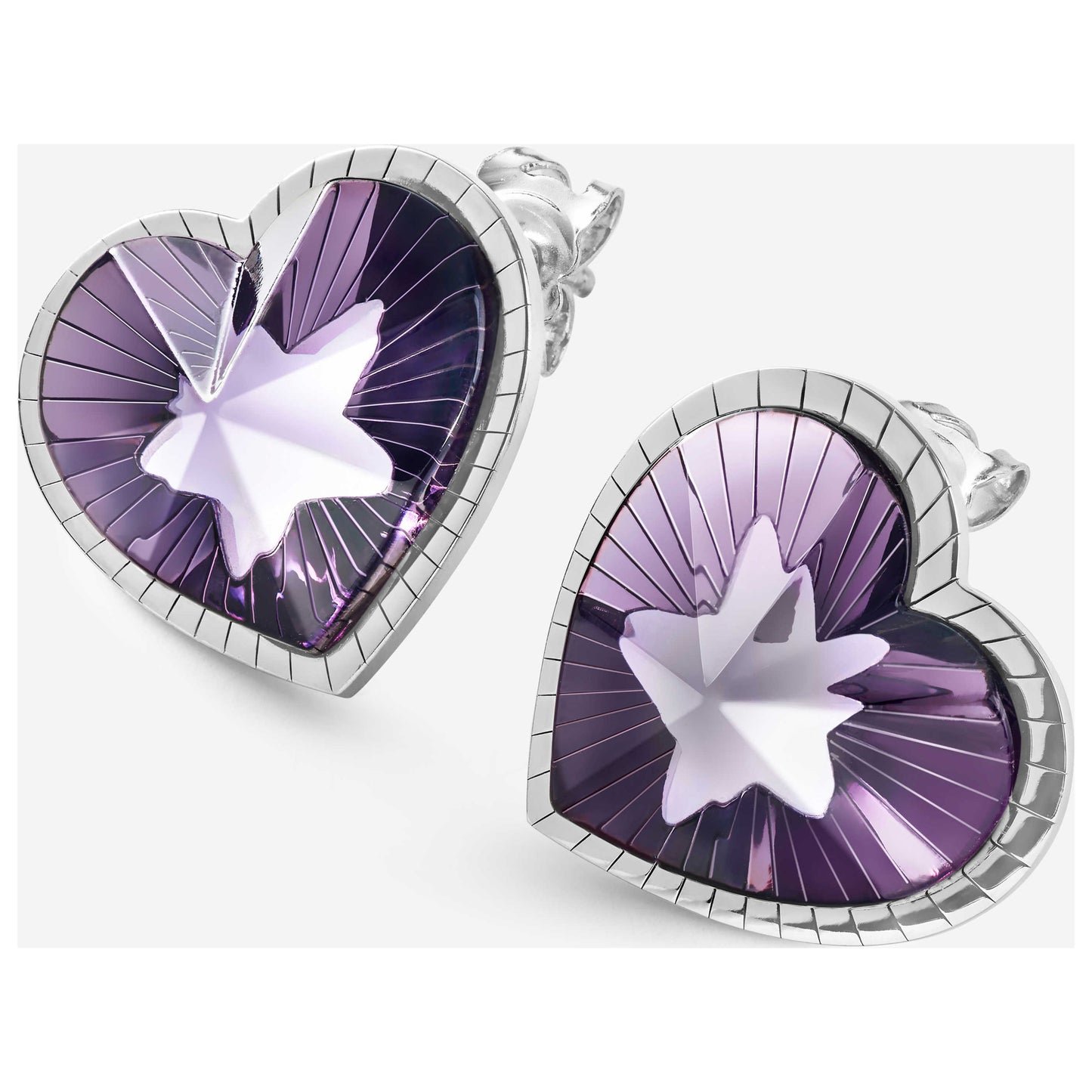 Front view of Baccarat Etoile Mon Coeur Women's Earrings 2812861