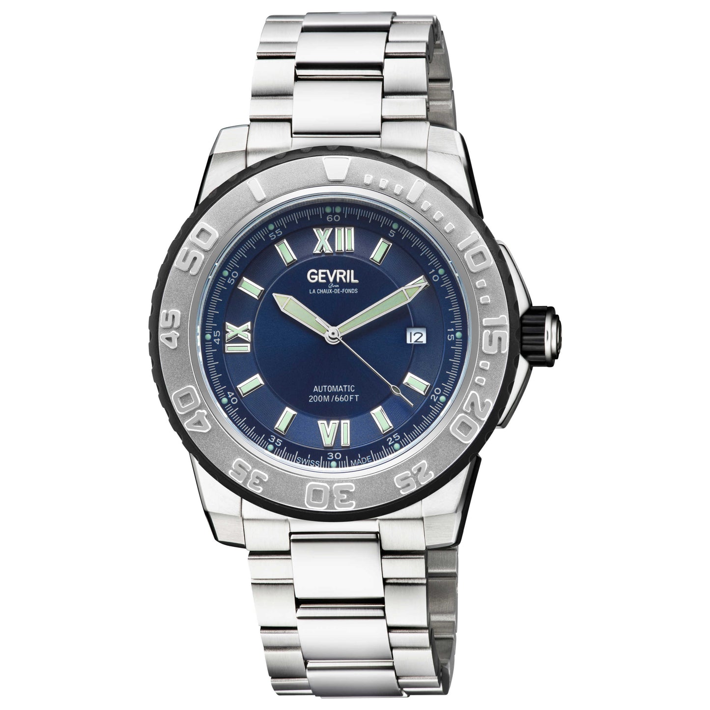 Front view of Gevril Seacloud Men's Automatic Watch 31209B