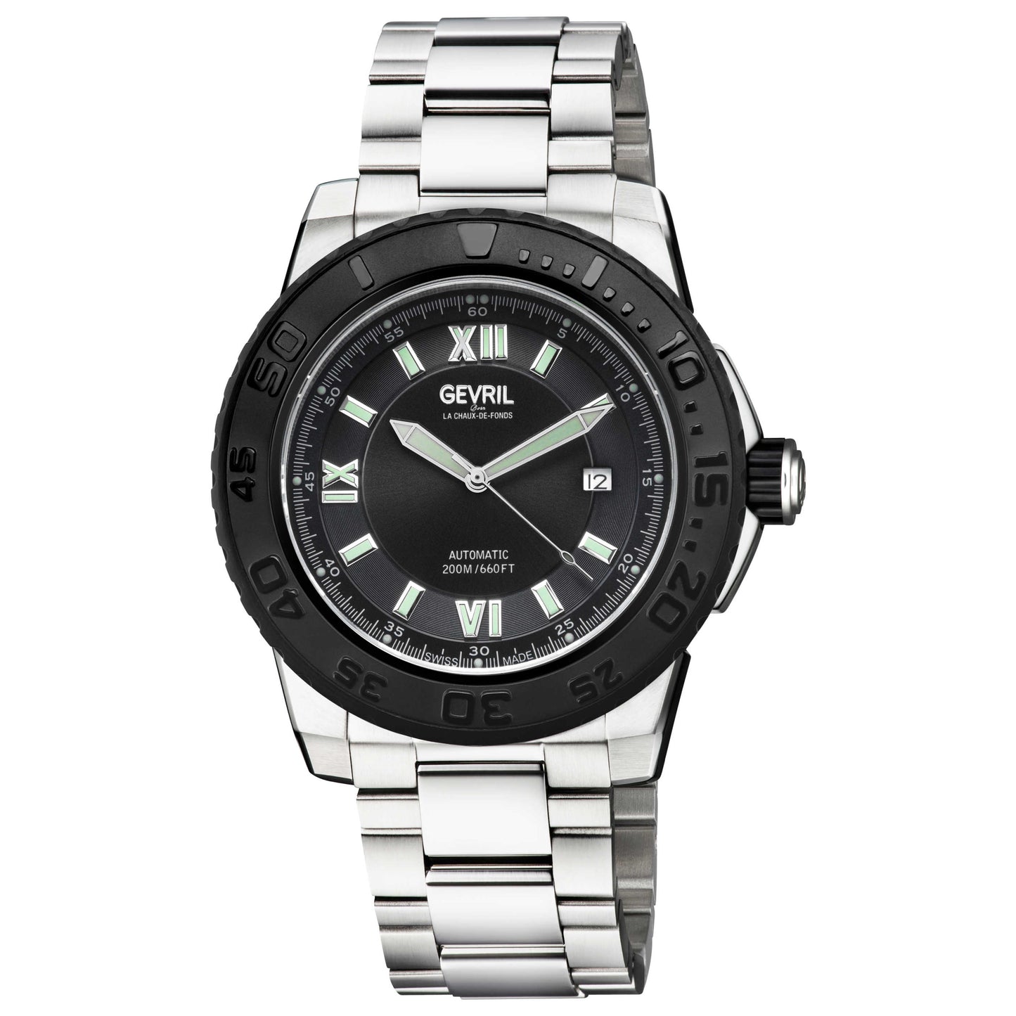 Front view of Gevril Seacloud Men's Automatic Watch 31249B