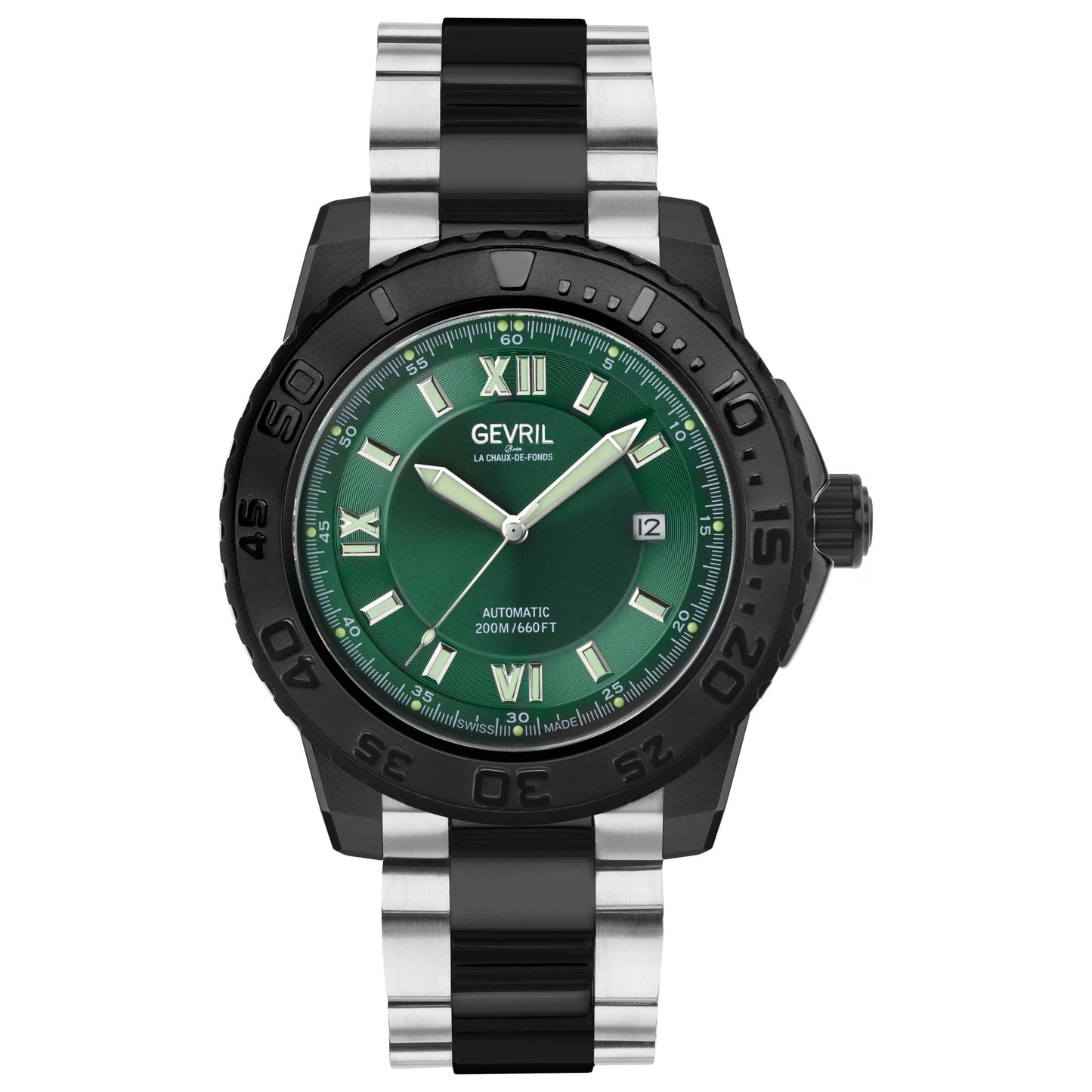 Front view of Gevril Seacloud Men's Automatic Watch 3128B
