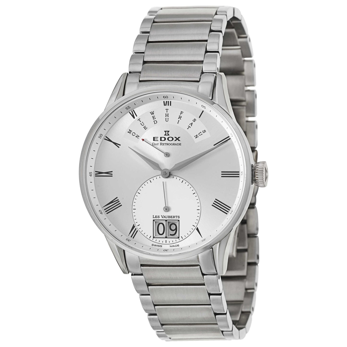 Front view of Edox Les Vauberts Men's Swiss Quartz (Battery-Powered) Watch 34006-3A-AR