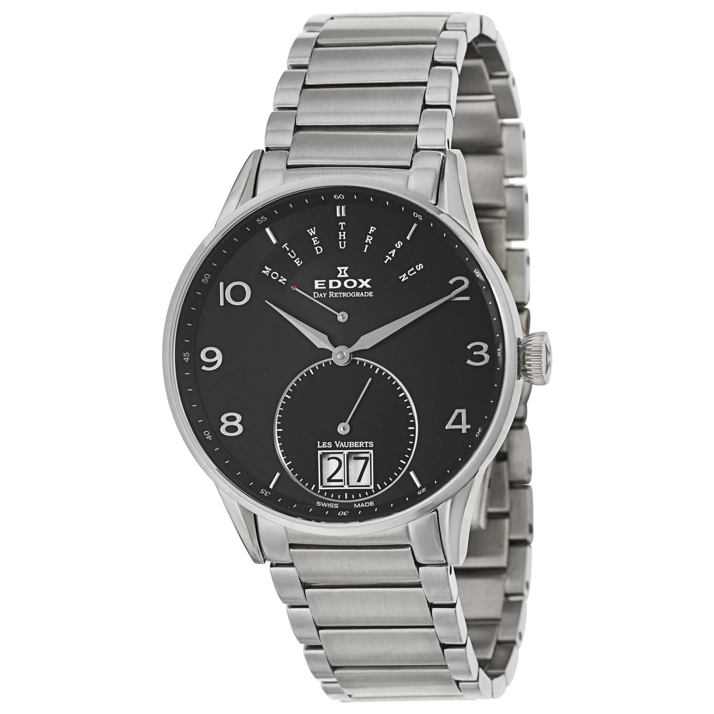 Front view of Edox Les Vauberts Men's Swiss Quartz (Battery-Powered) Watch 34006-3N-NBN