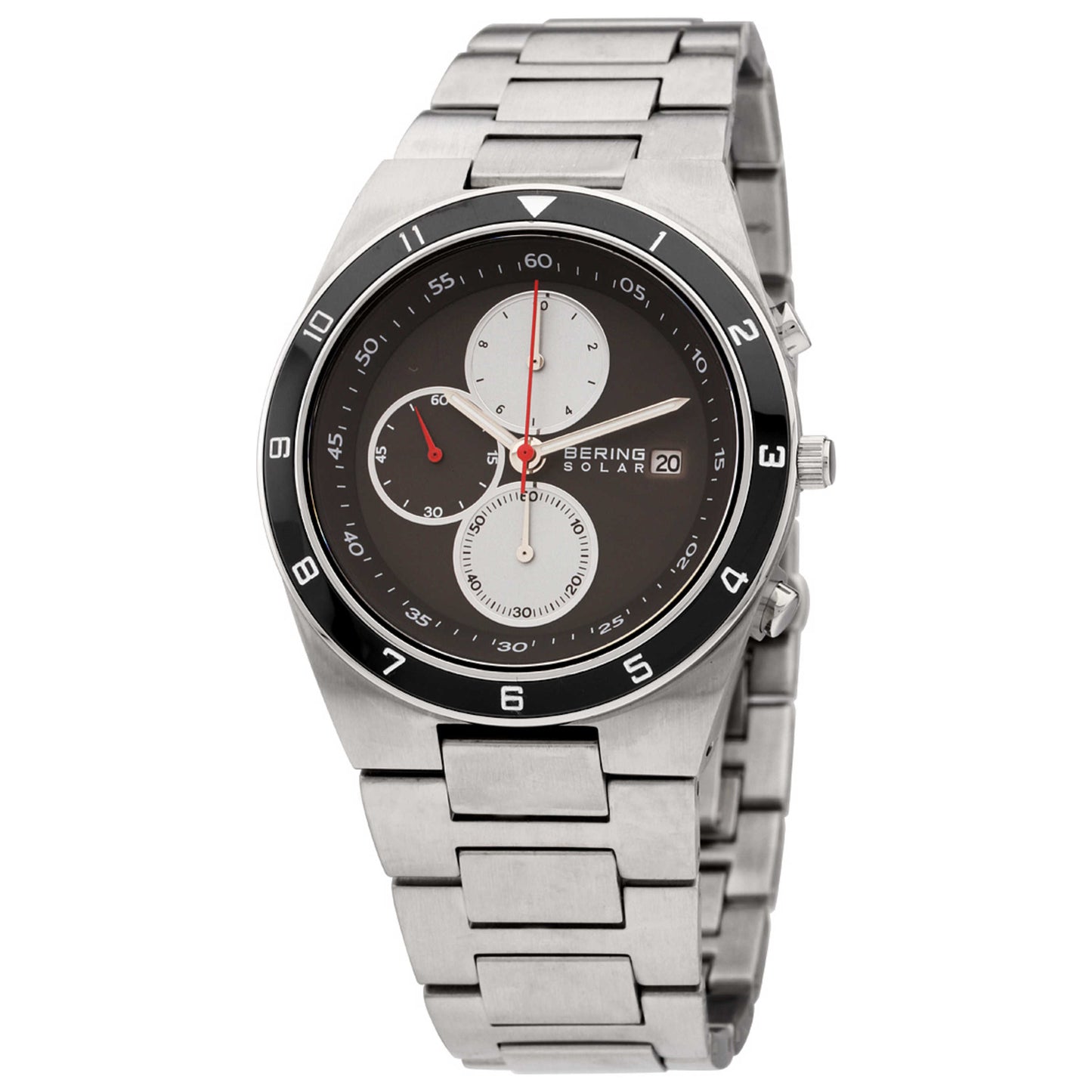 Front view of Bering Solar Men's Solar Watch 34440-702
