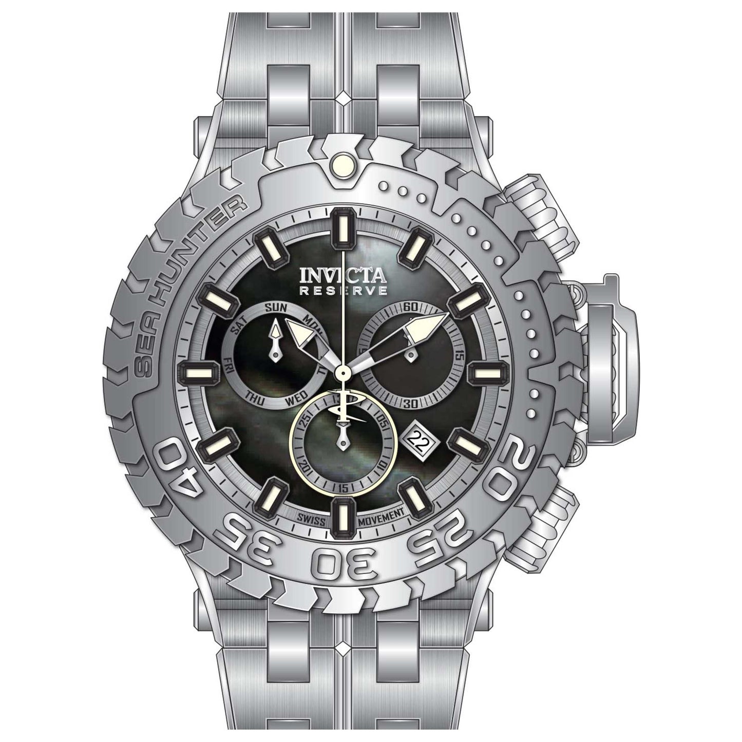Front view of Invicta Sea Hunter Men's Quartz Watch 34590