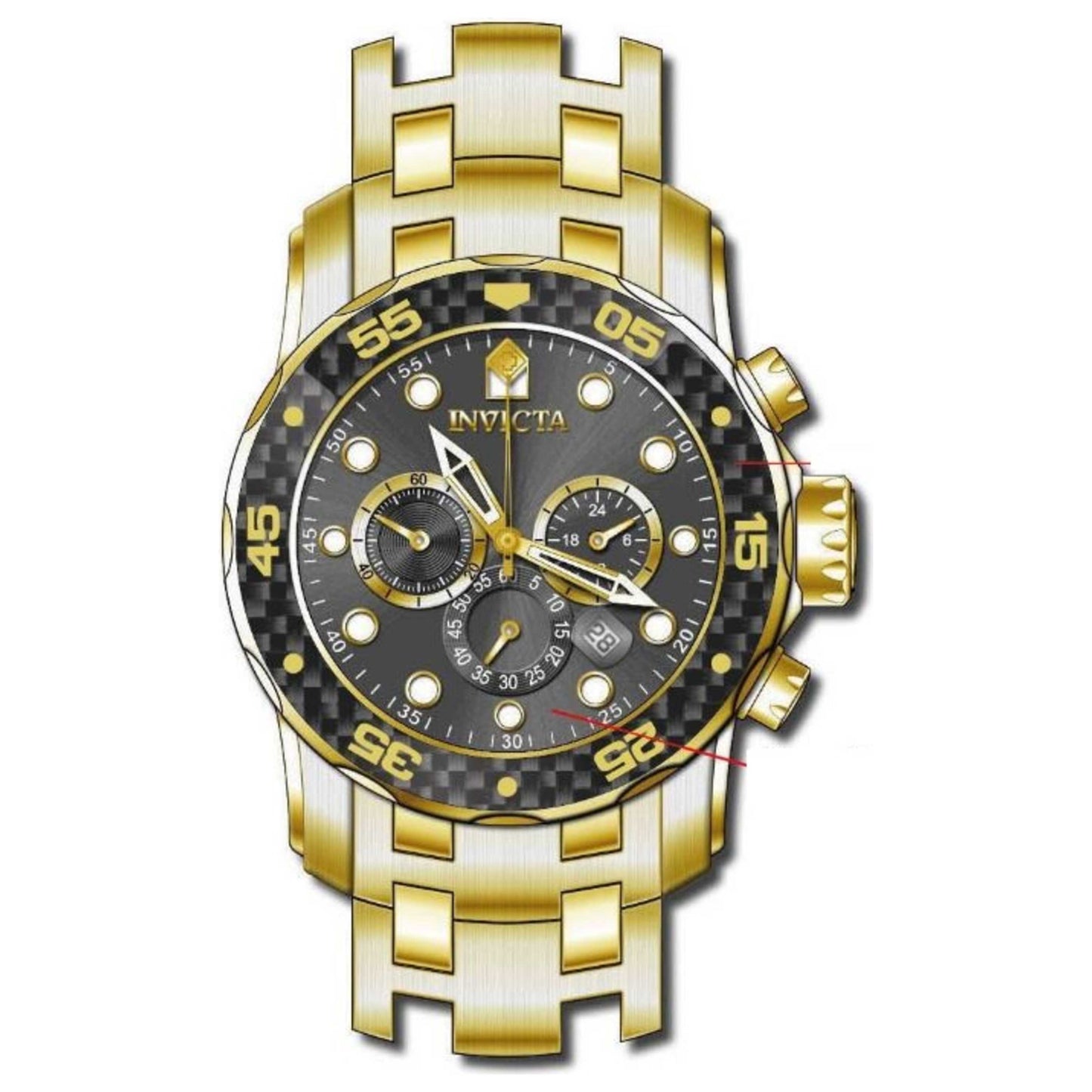 Front view of Invicta Pro Diver Men's Quartz Watch 35398