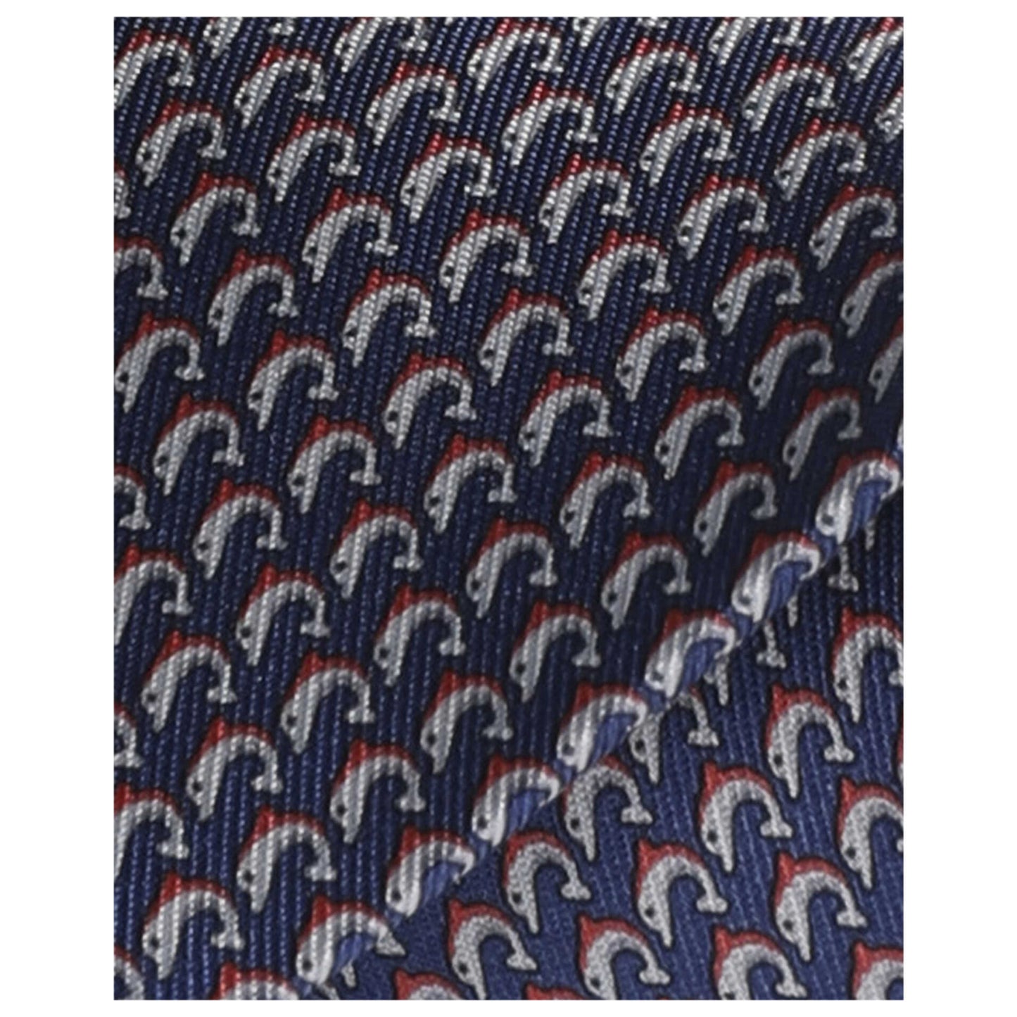 Ferragamo Dolphin Print Men's Tie 358711-716117 - Image #4