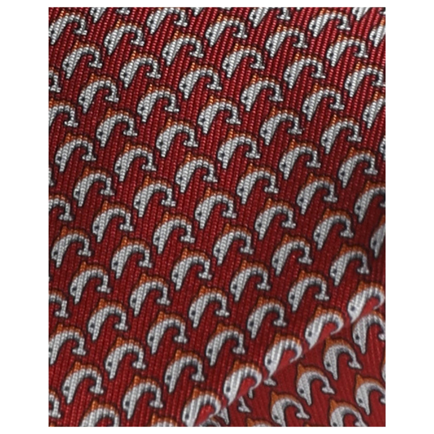 Ferragamo Dolphin Print Men's Tie 358711-716119 - Image #4