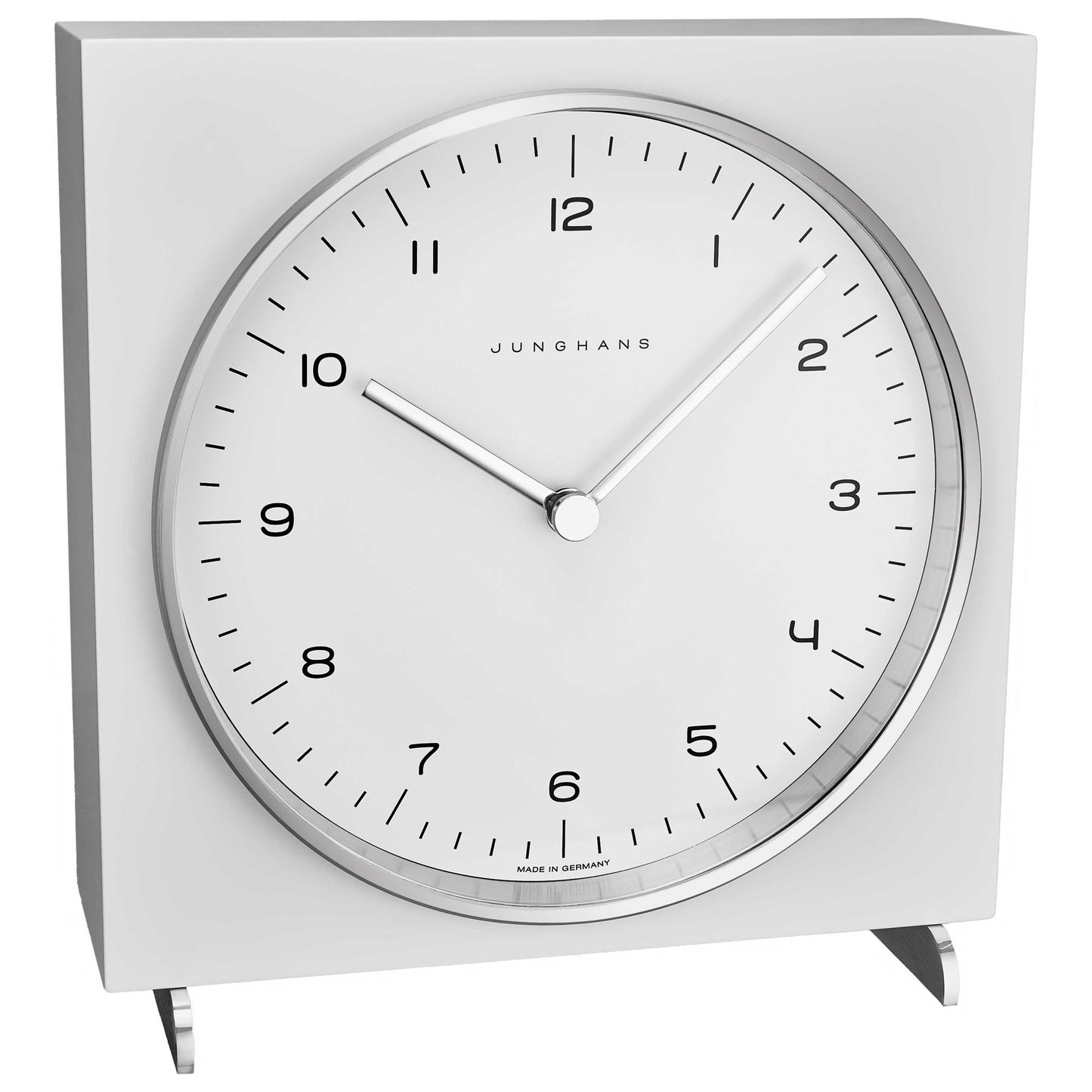 Front view of Junghans MaxBill Men's Quartz Clock 363/2210.00