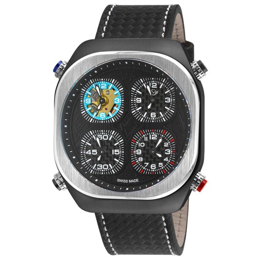 Front view of GV2 by Gevril Quattro Men's Quartz Watch 43402