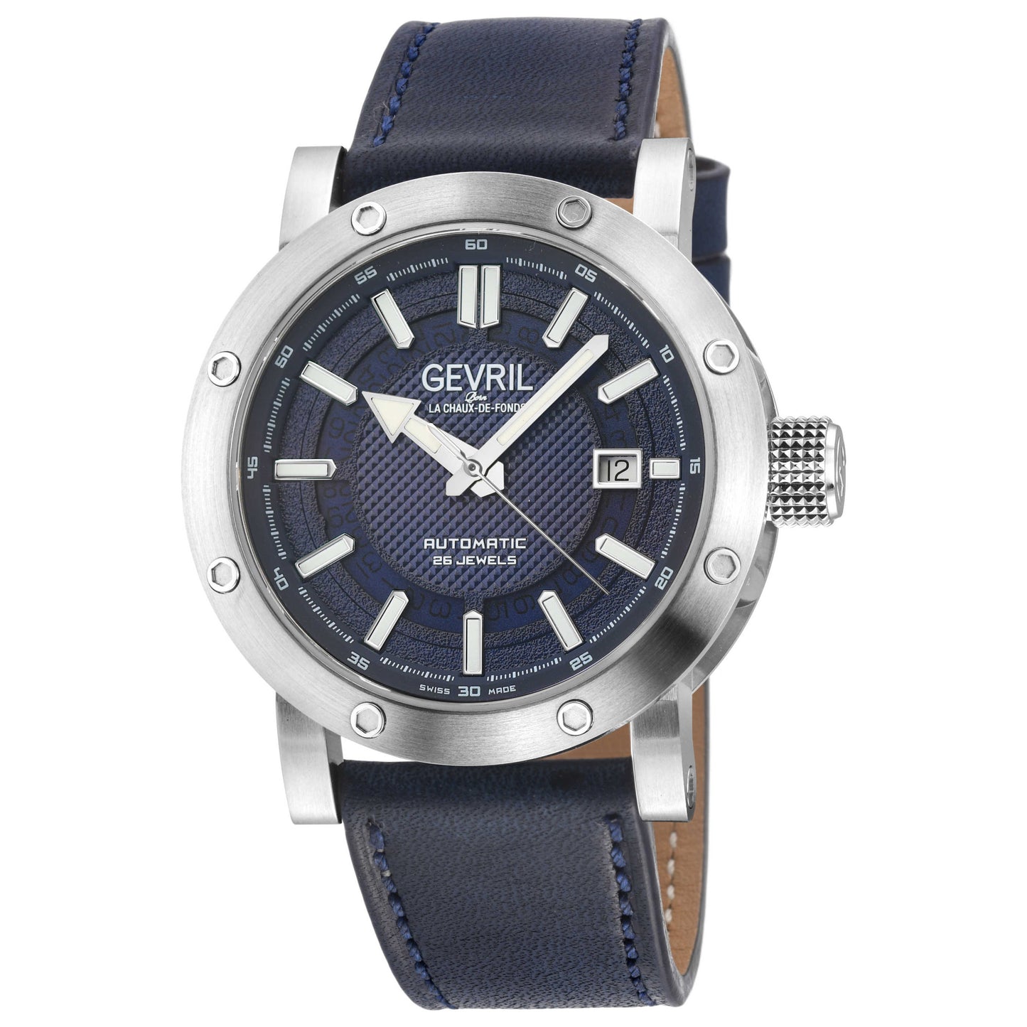 Front view of Gevril Flat Iron Men's Automatic Watch 43701