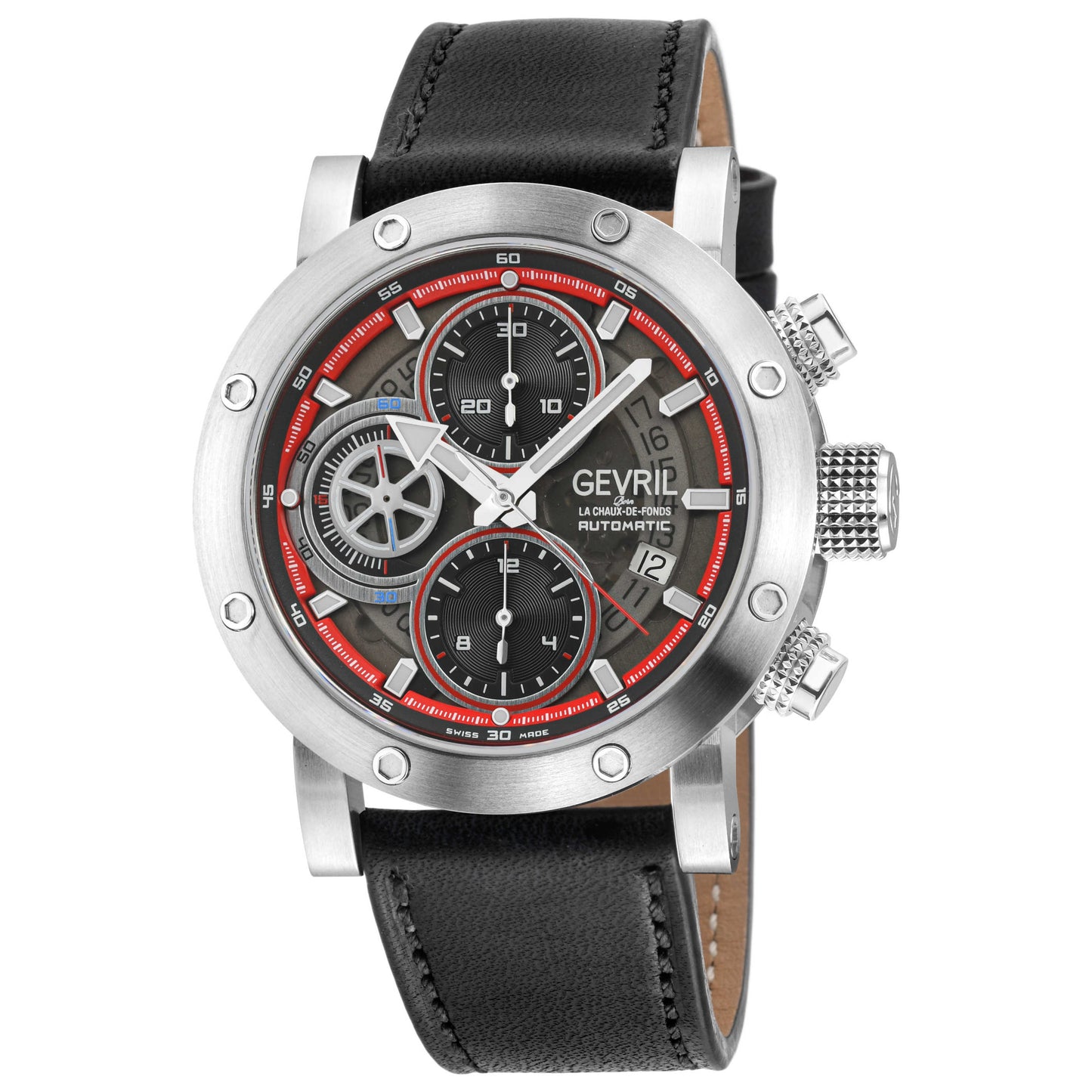 Front view of Gevril Flat Iron Men's Automatic Watch 43710
