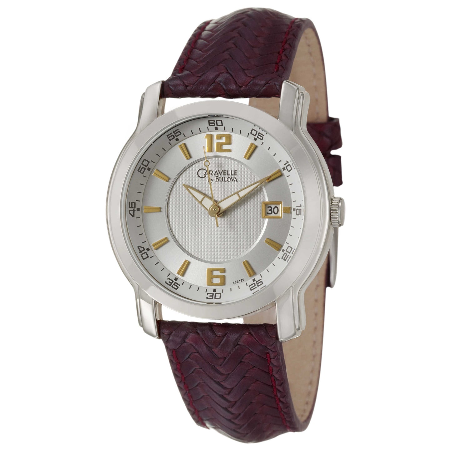 Front view of Caravelle Strap Men's Japanese Quartz (Battery-Powered) Watch 43B120