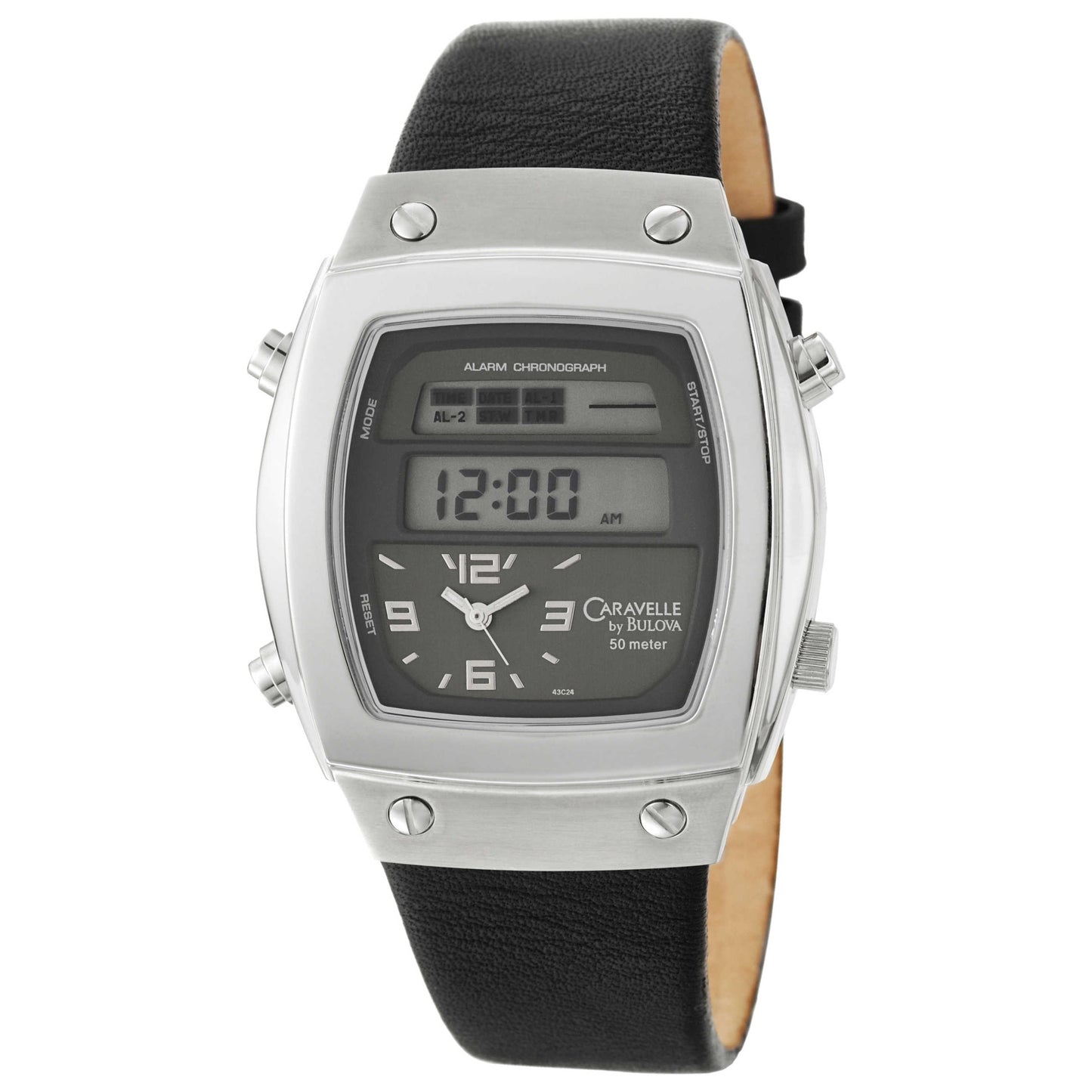 Front view of Caravelle Strap Men's Quartz Watch 43C24