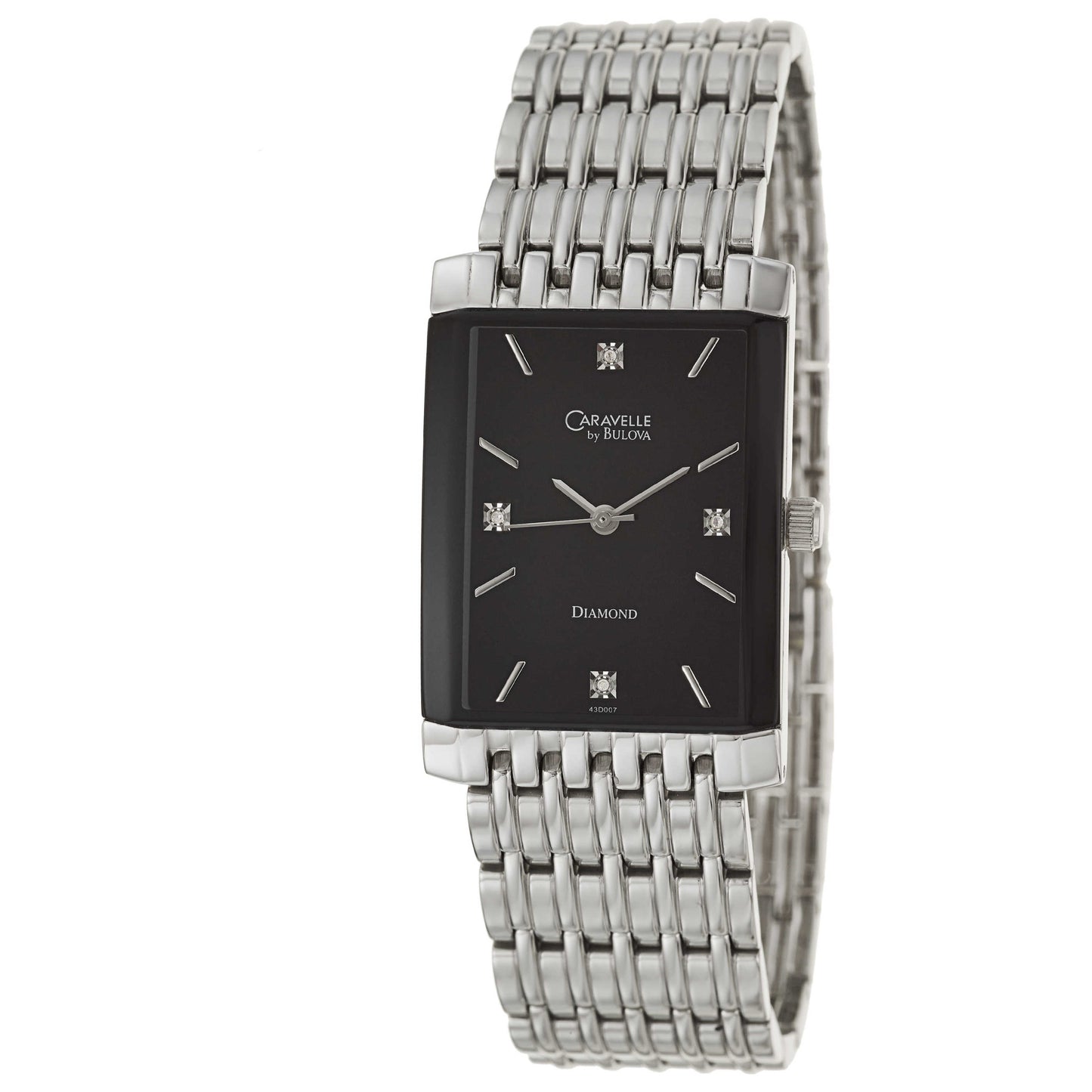 Front view of Caravelle Diamond Men's Japanese Quartz (Battery-Powered) Watch 43D007