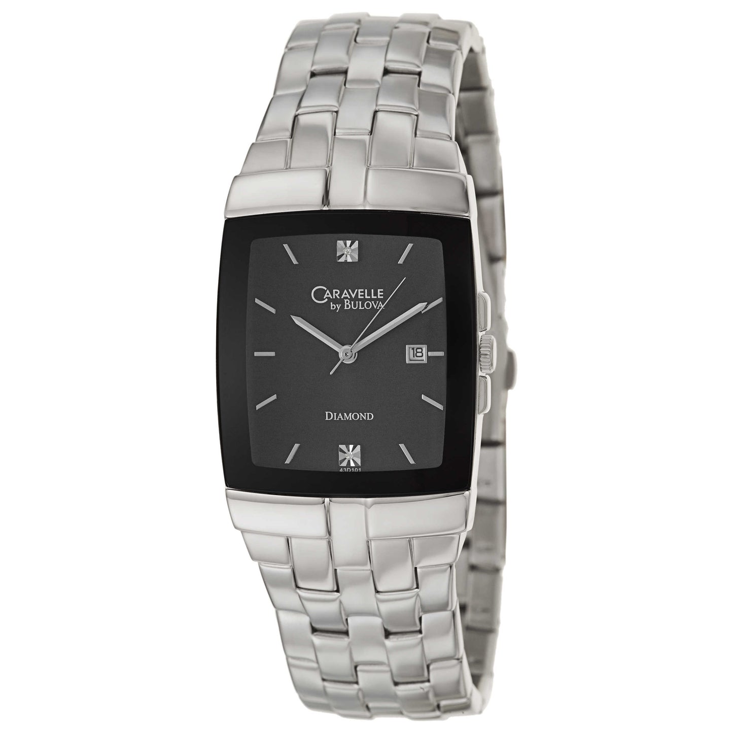 Front view of Caravelle Diamond Men's Japanese Quartz (Battery-Powered) Watch 43D101