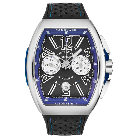 Front view of Franck Muller Vanguard Racing Men's Automatic Watch 45CCBLKBLU
