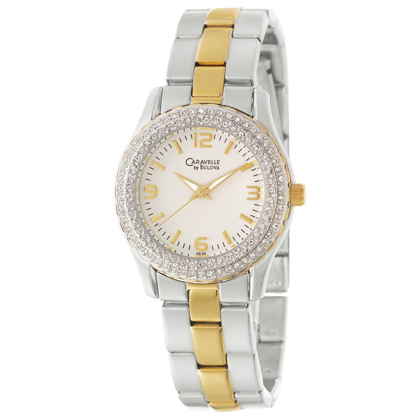 Front view of Caravelle Crystal Women's Quartz Watch 45L98