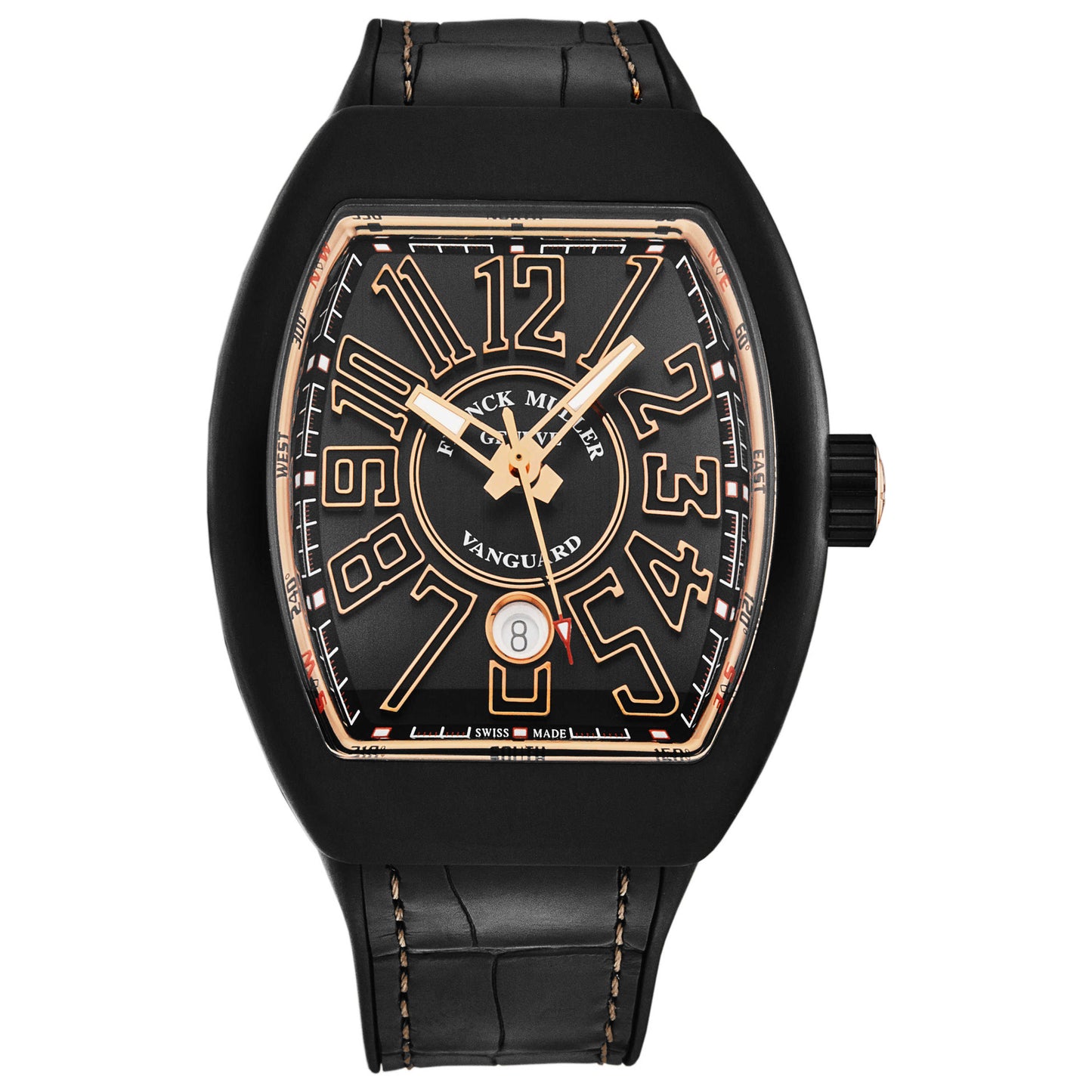 Front view of Franck Muller Vanguard Men's Automatic Watch 45SCBLKBLKGLD3