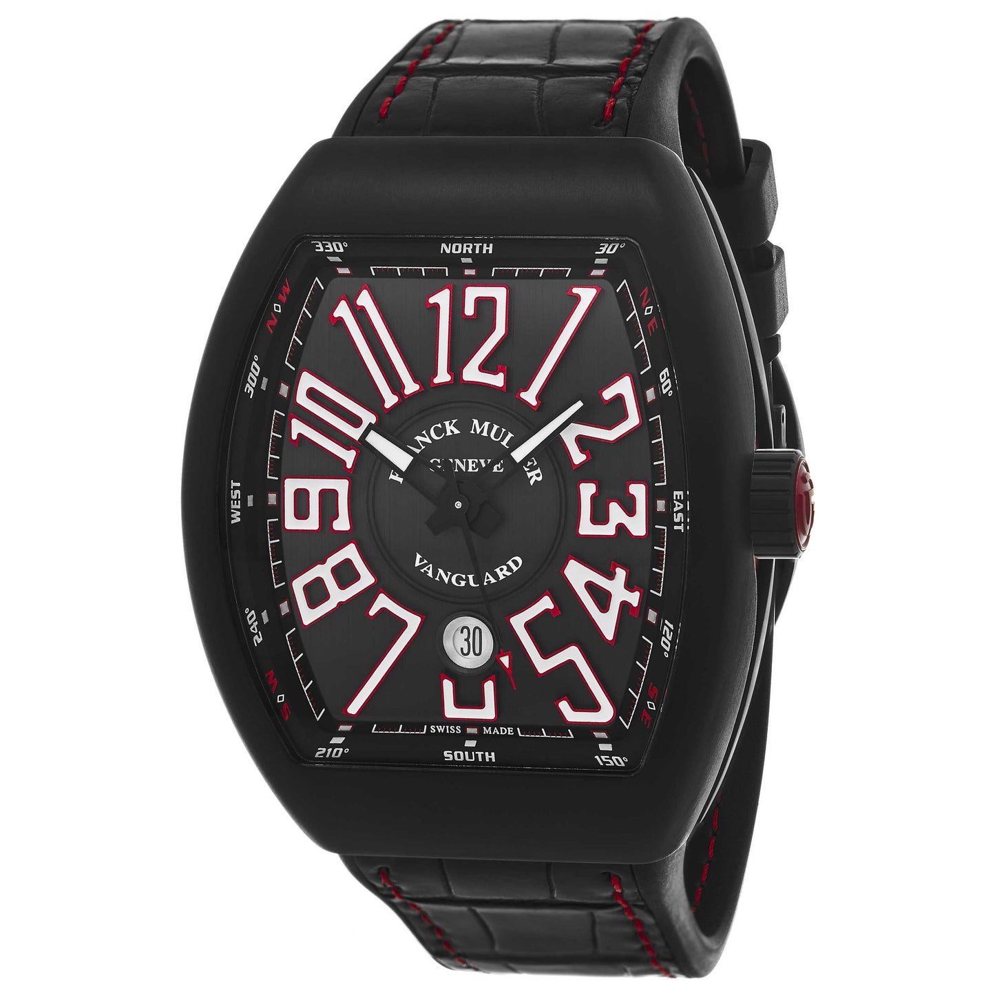 Front view of Franck Muller Vanguard Men's Automatic Watch 45SCBLKBLKWHT