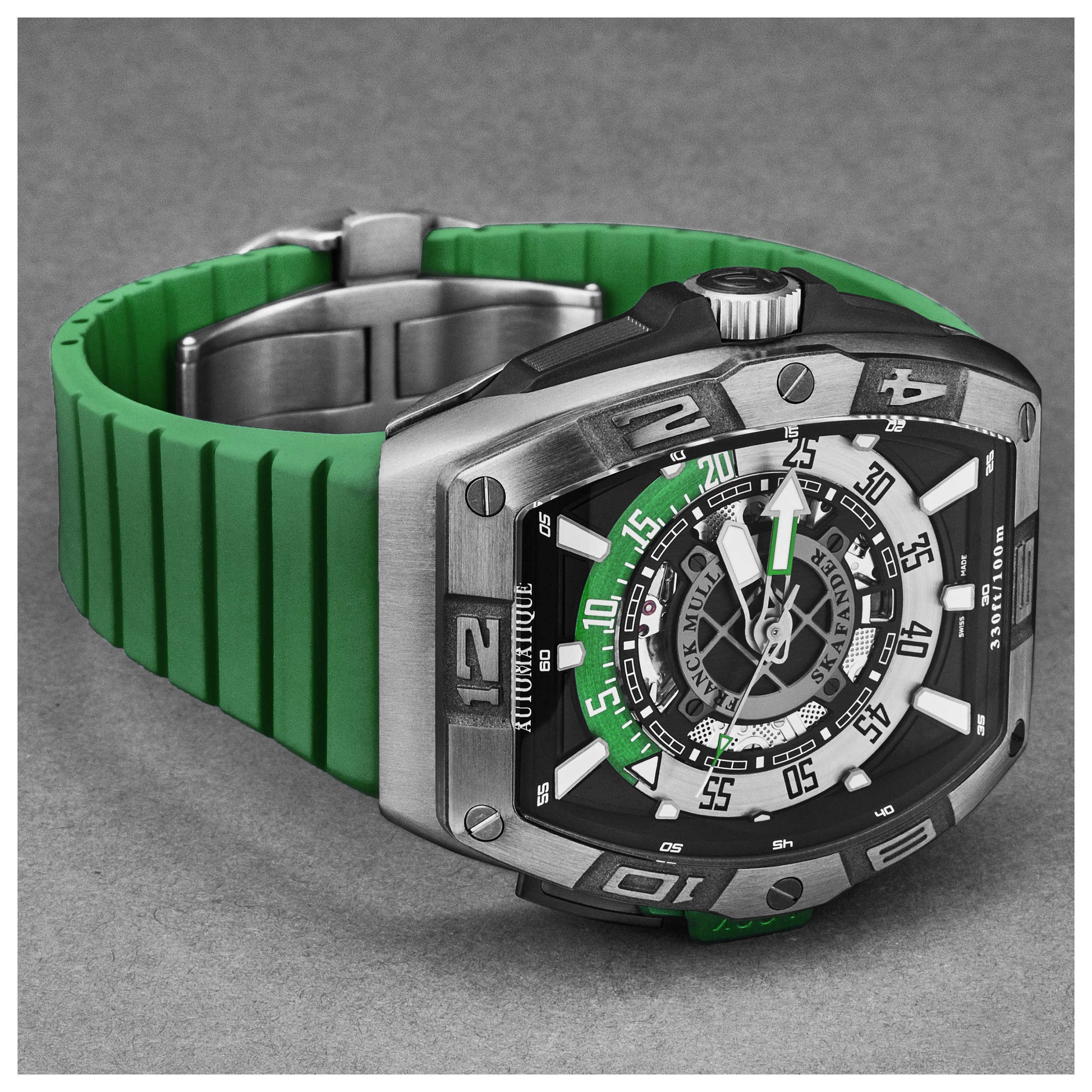 Franck Muller Skafander Men's Automatic Watch 46SCSKFBLKGRN - Image #4