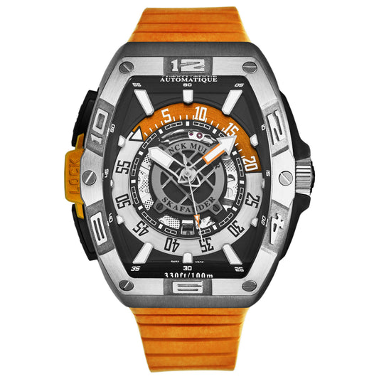 Front view of Franck Muller Skafander Men's Automatic Watch 46SCSKFBLKORG