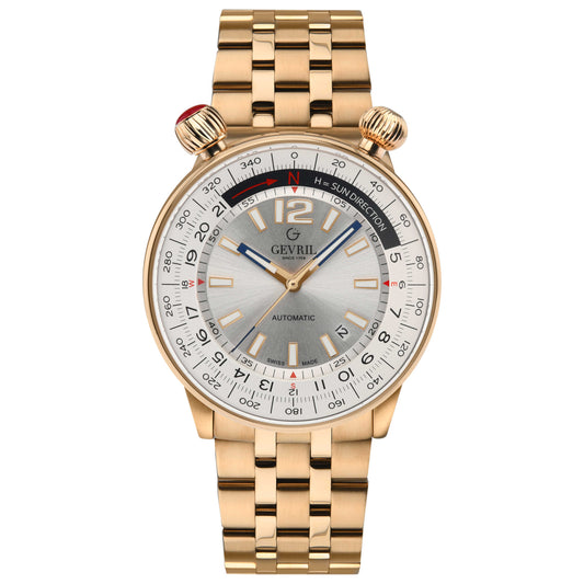 Front view of Gevril Wallabout Men's Automatic Watch 48564