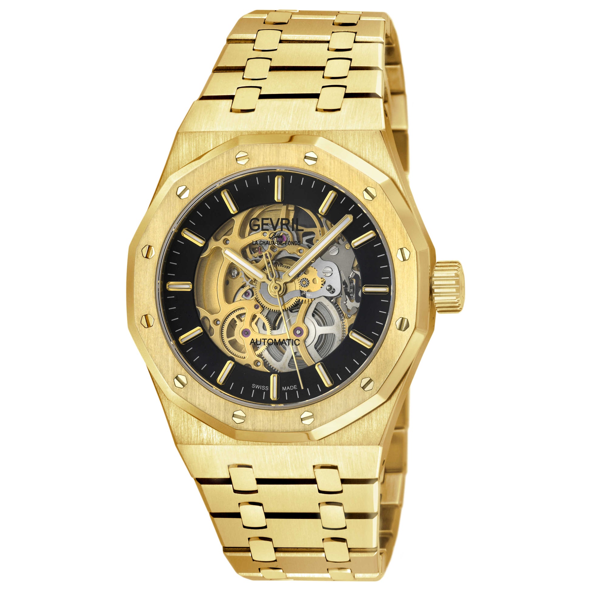 Front view of Gevril Gotham Men's Automatic Watch 49420B