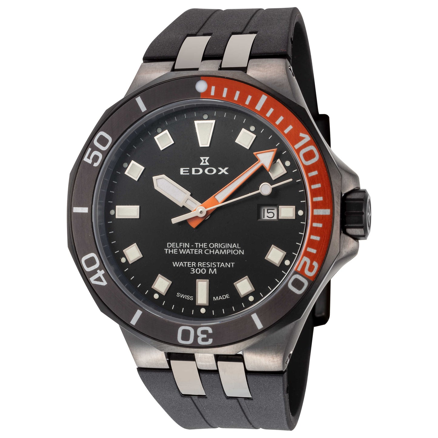 Front view of Edox Delfin Men's Quartz Watch 53015-357GNOCA-NIN