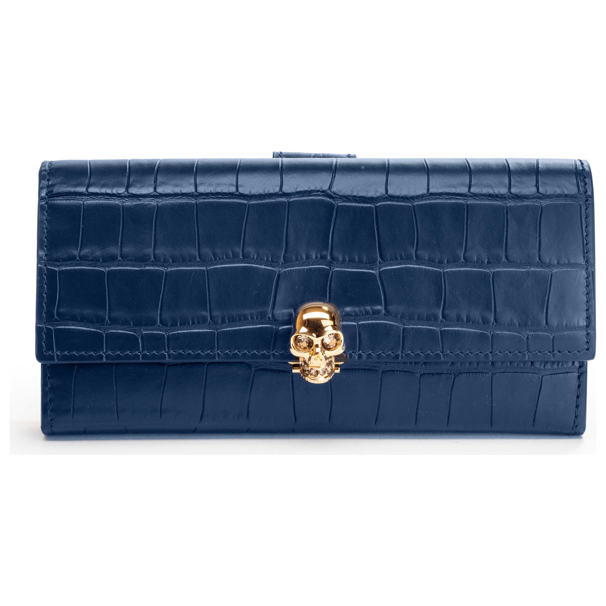 Front view of Alexander McQueen Skull Women's Wallet 554191-DZT0G-4011