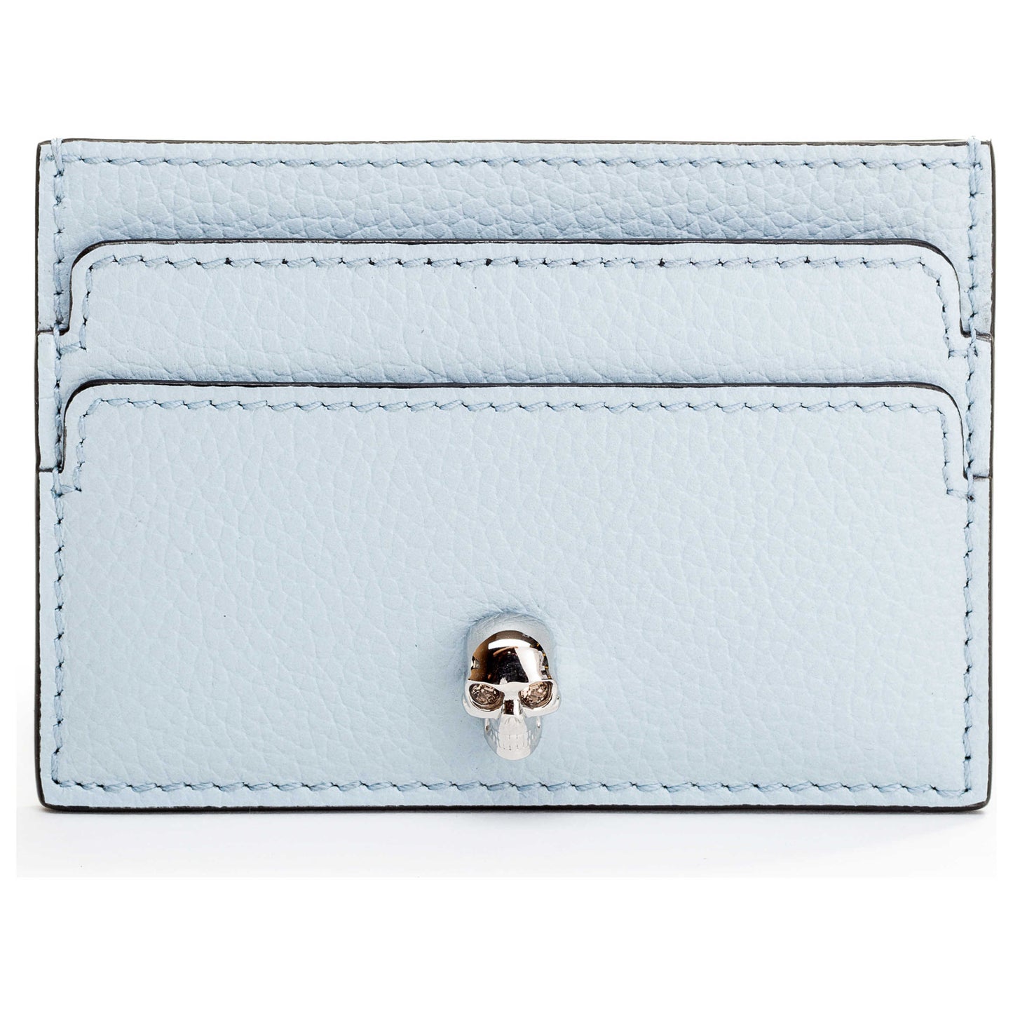 Front view of Alexander McQueen Skull Women's Card Case 554193-BPT0I-4800