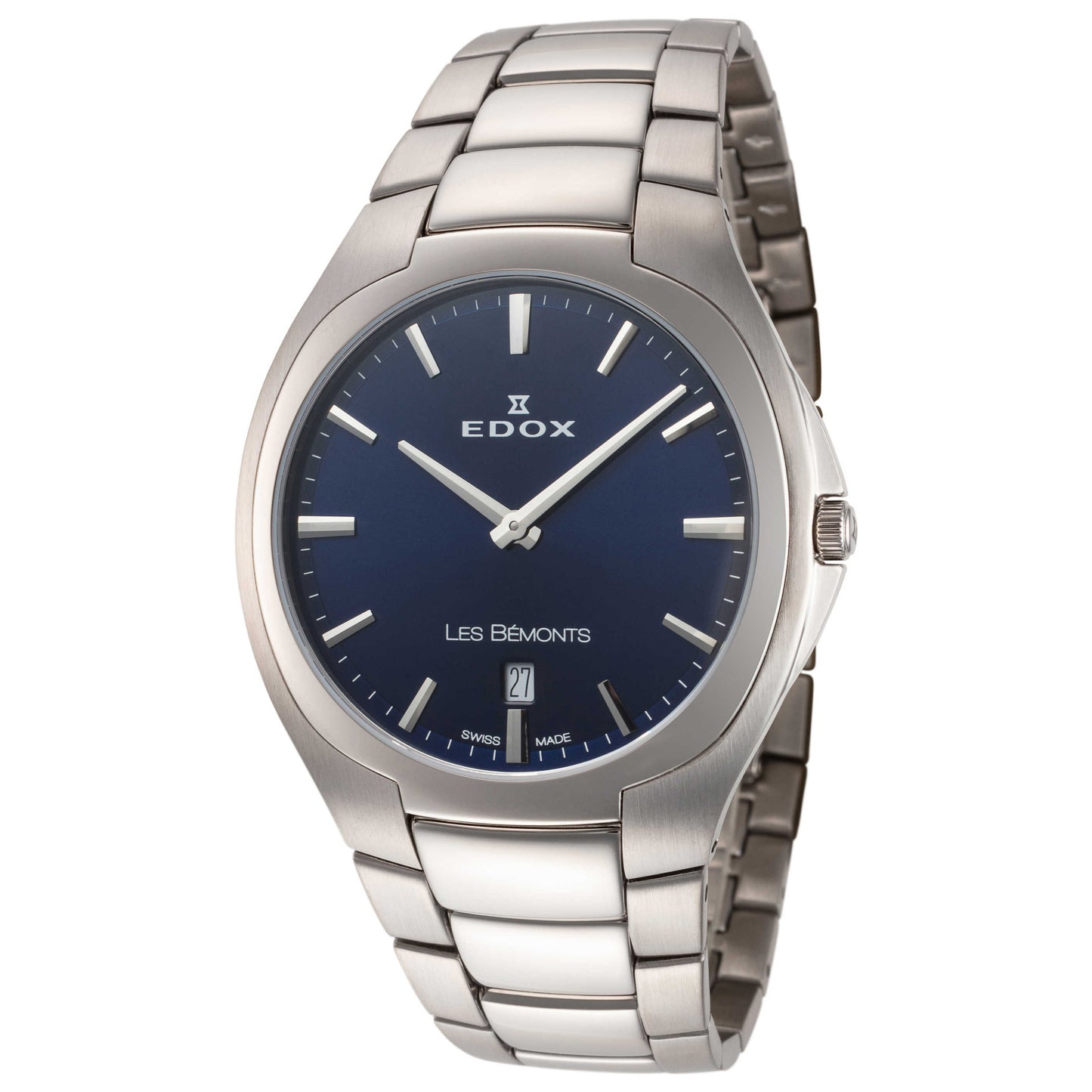 Front view of Edox Les Bémonts Men's Quartz Watch 56003-3-BUIN