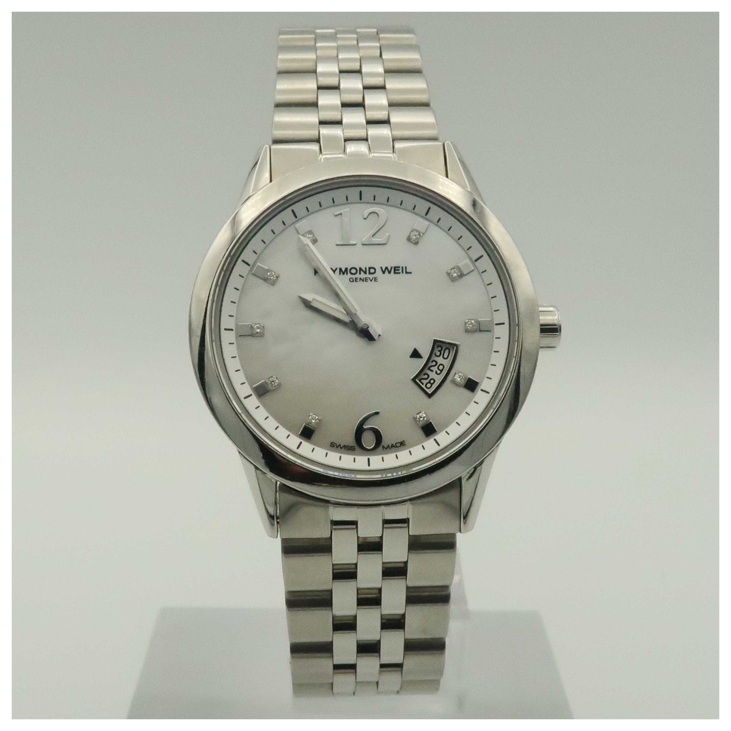 Front view of Raymond Weil Freelancer Women's Swiss Quartz (Battery-Powered) Watch 5670-ST-05985-PO
