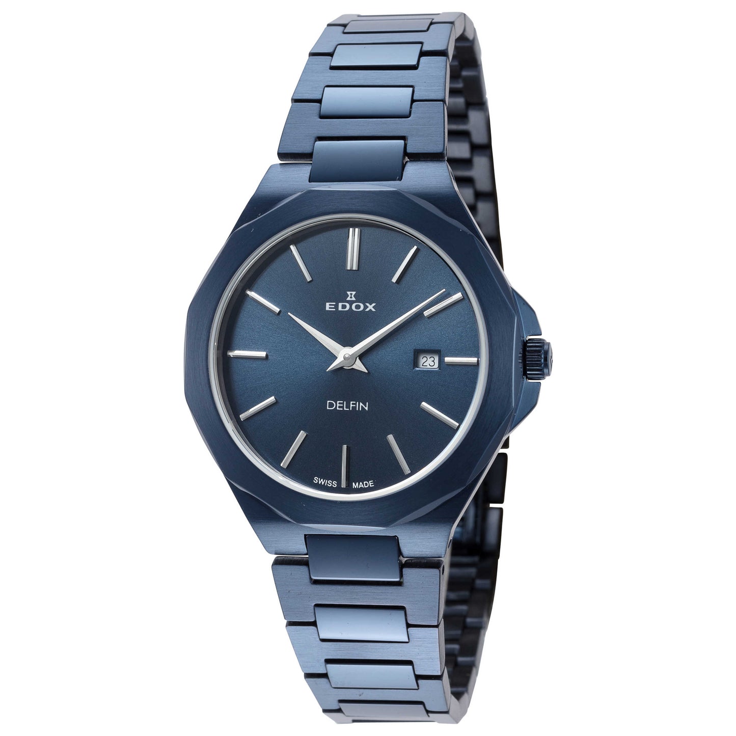 Front view of Edox Delfin Women's Quartz Watch 57005-37BUM-BUIN