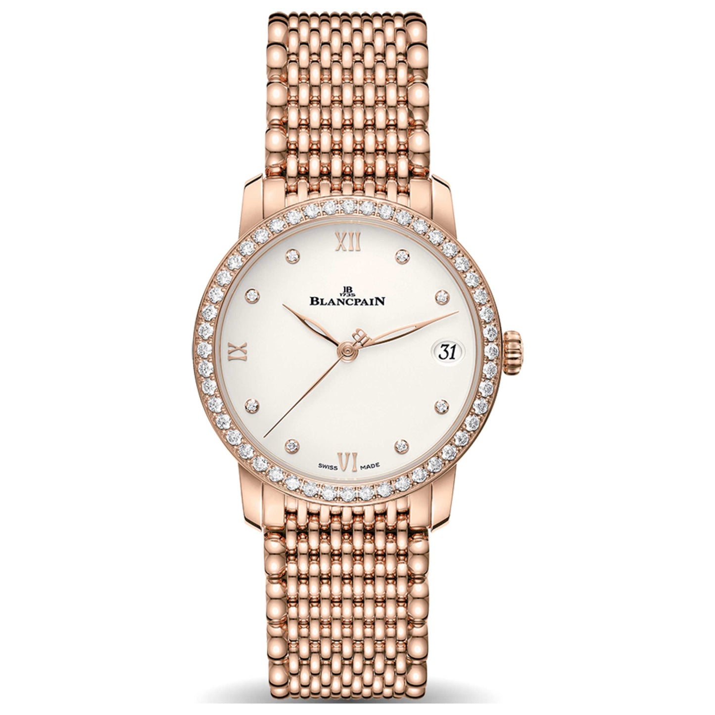 Front view of Blancpain Villeret Women's Automatic Watch 6127-2987-MMB