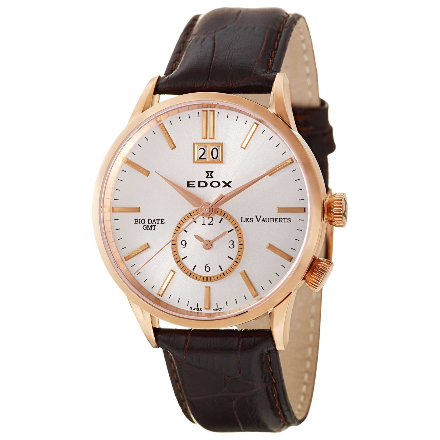 Front view of Edox Les Vauberts Men's Swiss Quartz (Battery-Powered) Watch 62003-37R-AIR