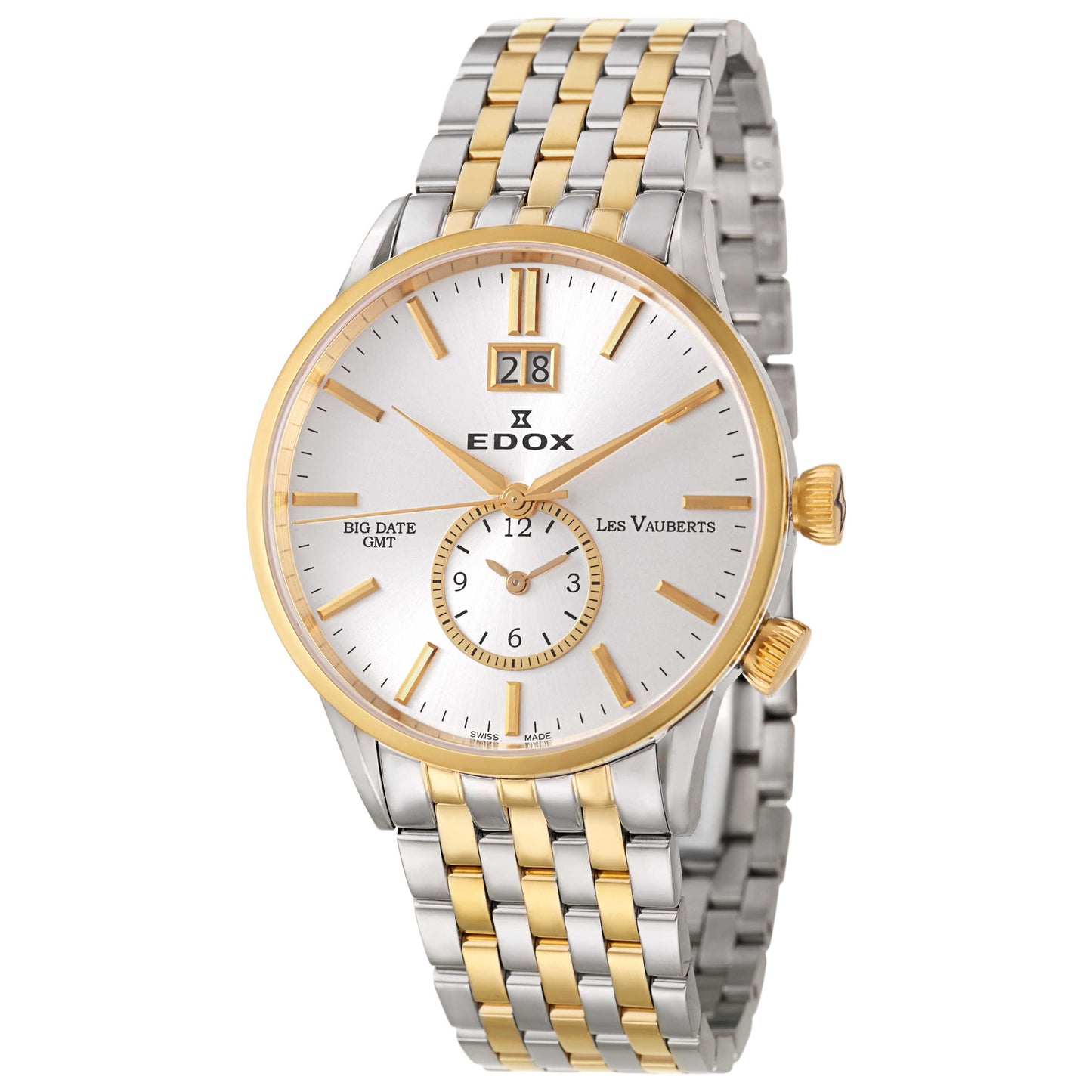 Front view of Edox Les Vauberts Men's Swiss Quartz (Battery-Powered) Watch 62004-357-AID
