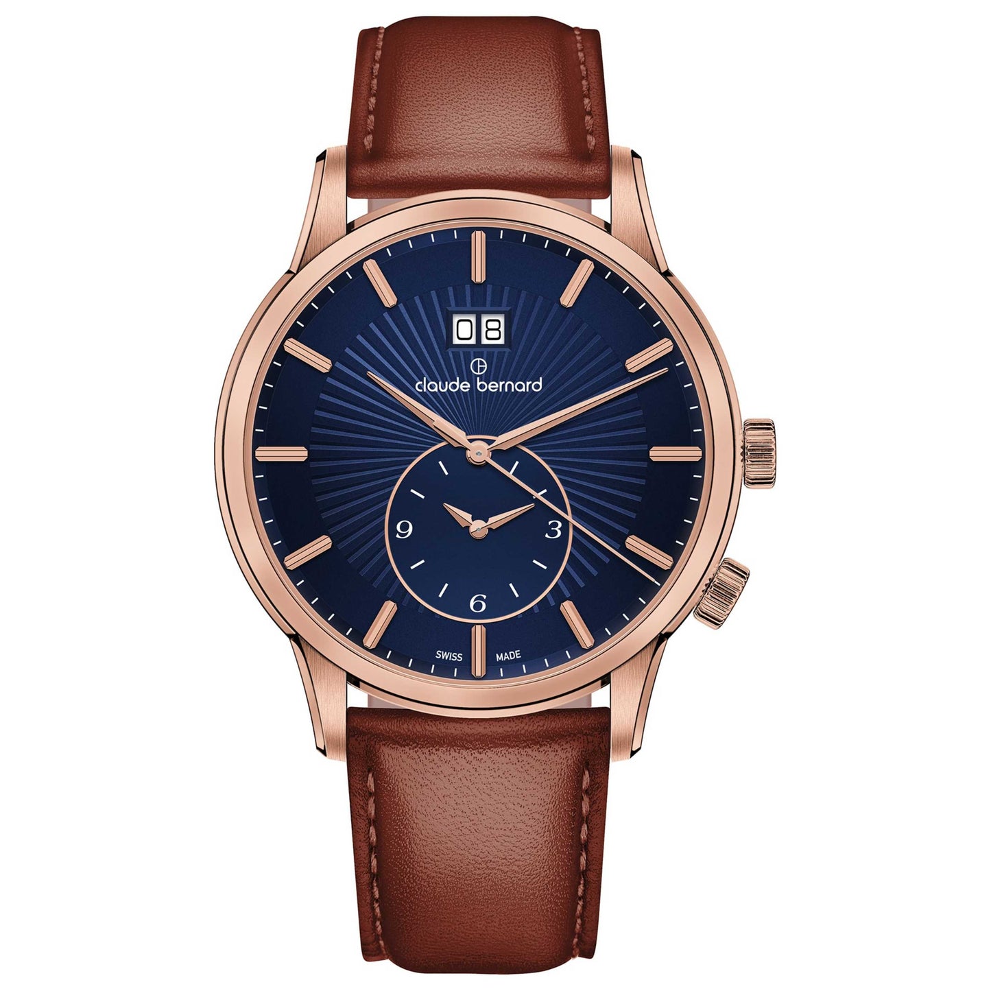 Front view of Claude Bernard Classic Men's Quartz Watch 62007-37R-BUIR