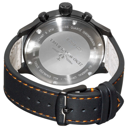 Back view of Zeno SOS Men's Quartz Watch 6221-8040-BKA15