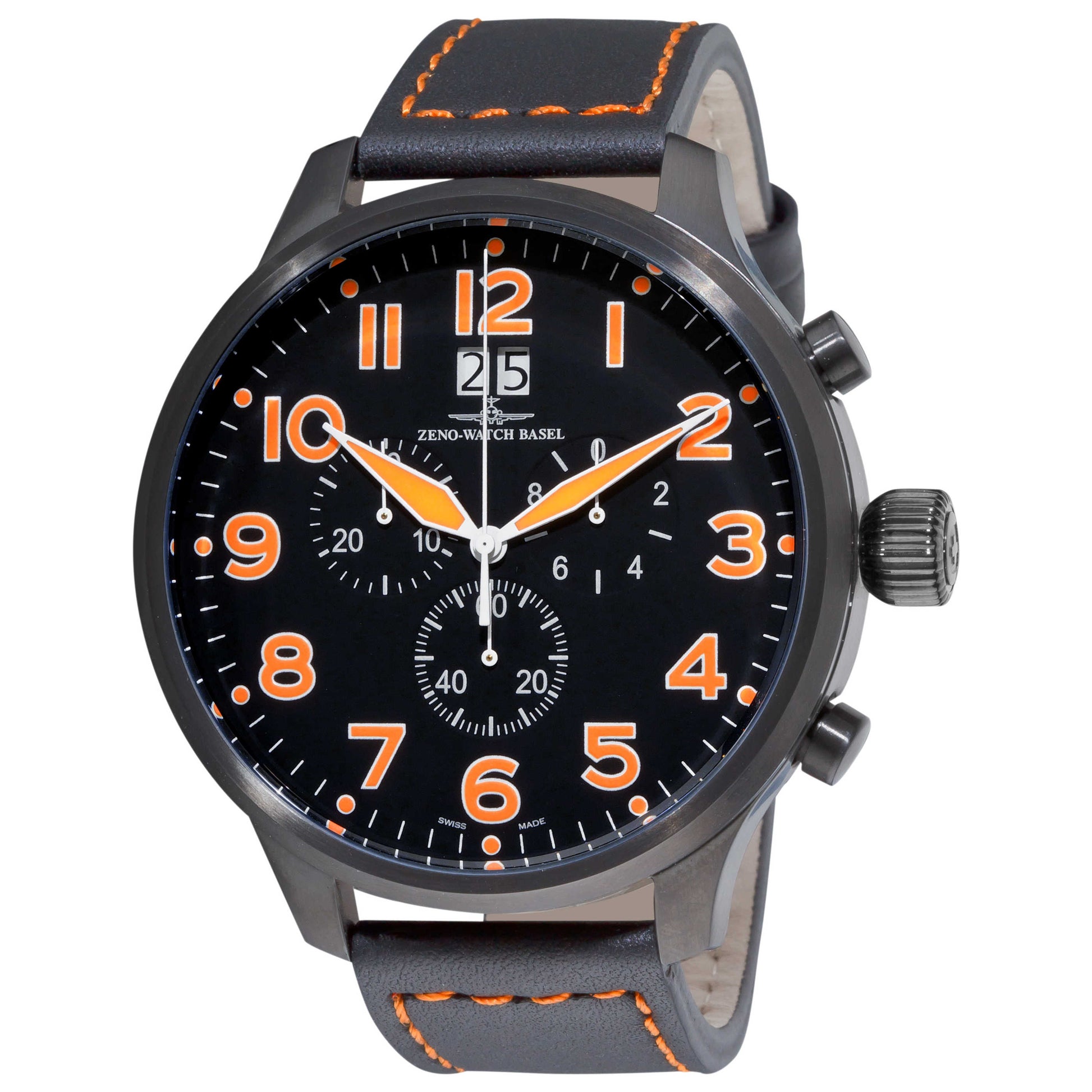 Front view of Zeno SOS Men's Quartz Watch 6221-8040-BKA15