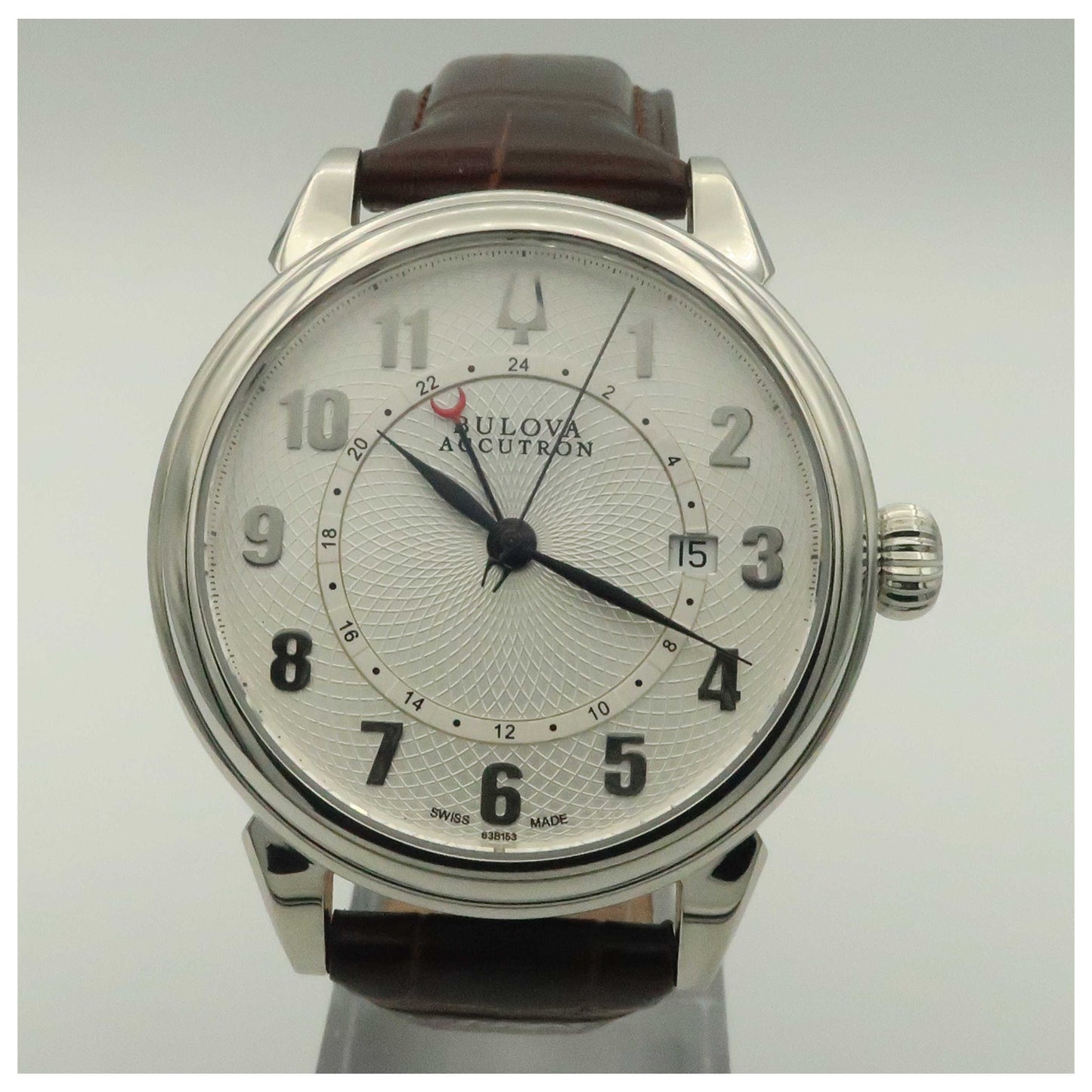 Front view of Bulova Accutron Gemini Men's Automatic Watch 63B153-SDV