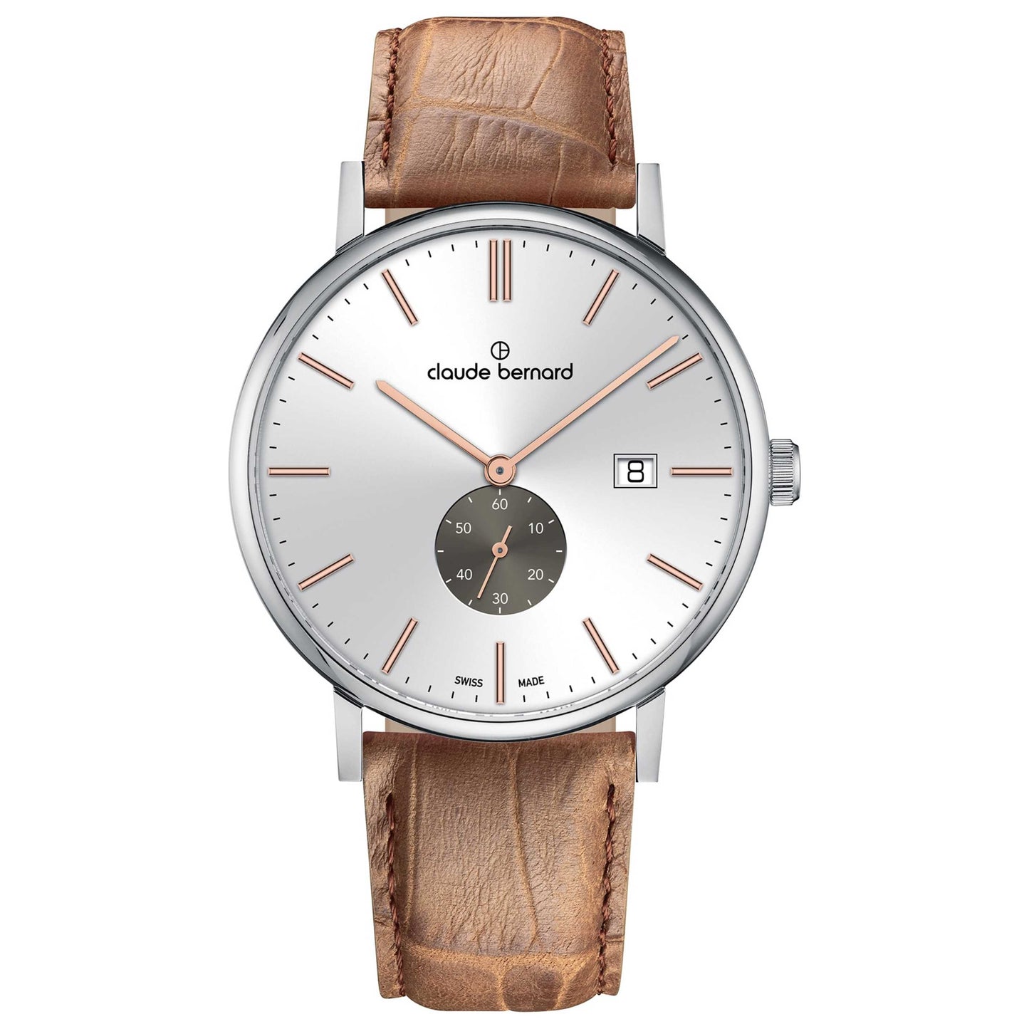 Front view of Claude Bernard Slim Line Men's Quartz Watch 65004-3-AIRG