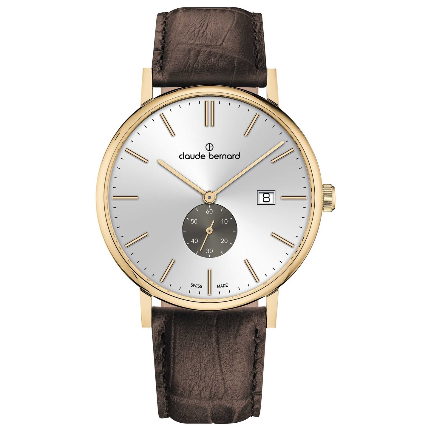 Front view of Claude Bernard Slim Line Men's Quartz Watch 65004-37J-AIDG