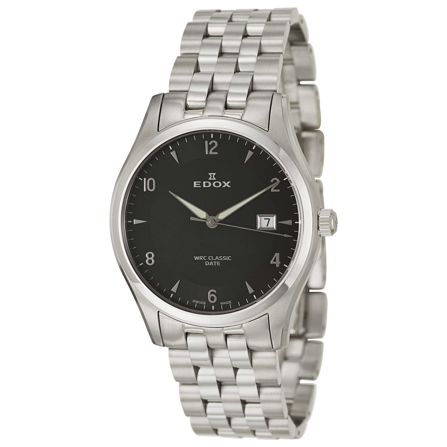 Front view of Edox WRC Men's Swiss Quartz (Battery-Powered) Watch 70171-3-NIN
