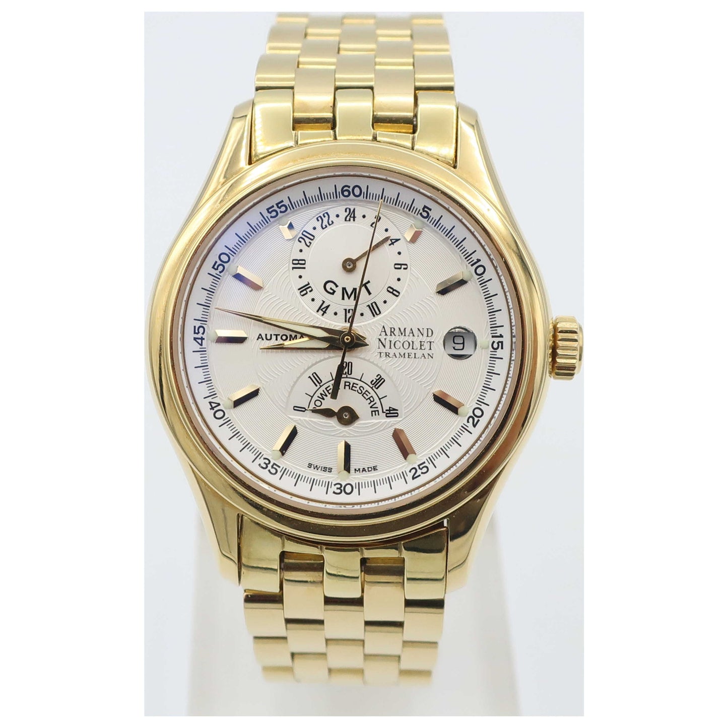 Front view of Armand Nicolet Hunter Men's Automatic Watch 7043A-AG-M7040-PO