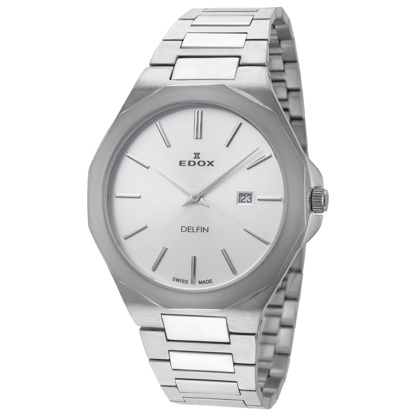 Front view of Edox Delfin Men's Quartz Watch 71289-3M-AIN