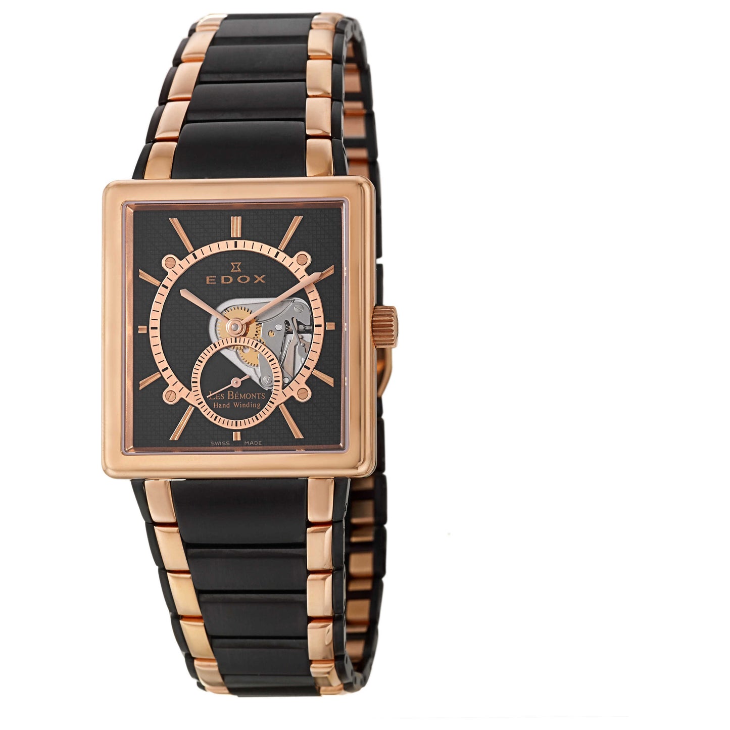 Front view of Edox Les Bemonts Men's Manual-Wind Watch 72012-357RN-NIR