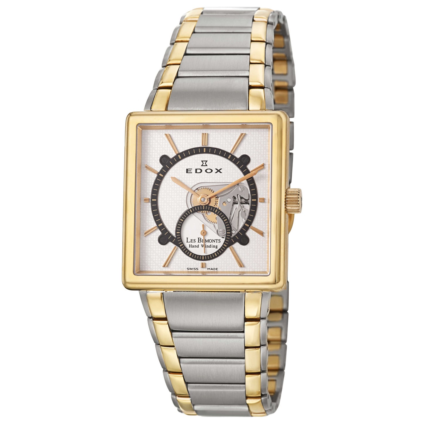 Front view of Edox Les Bemonts Men's Manual-Wind Watch 72012-37J-AID