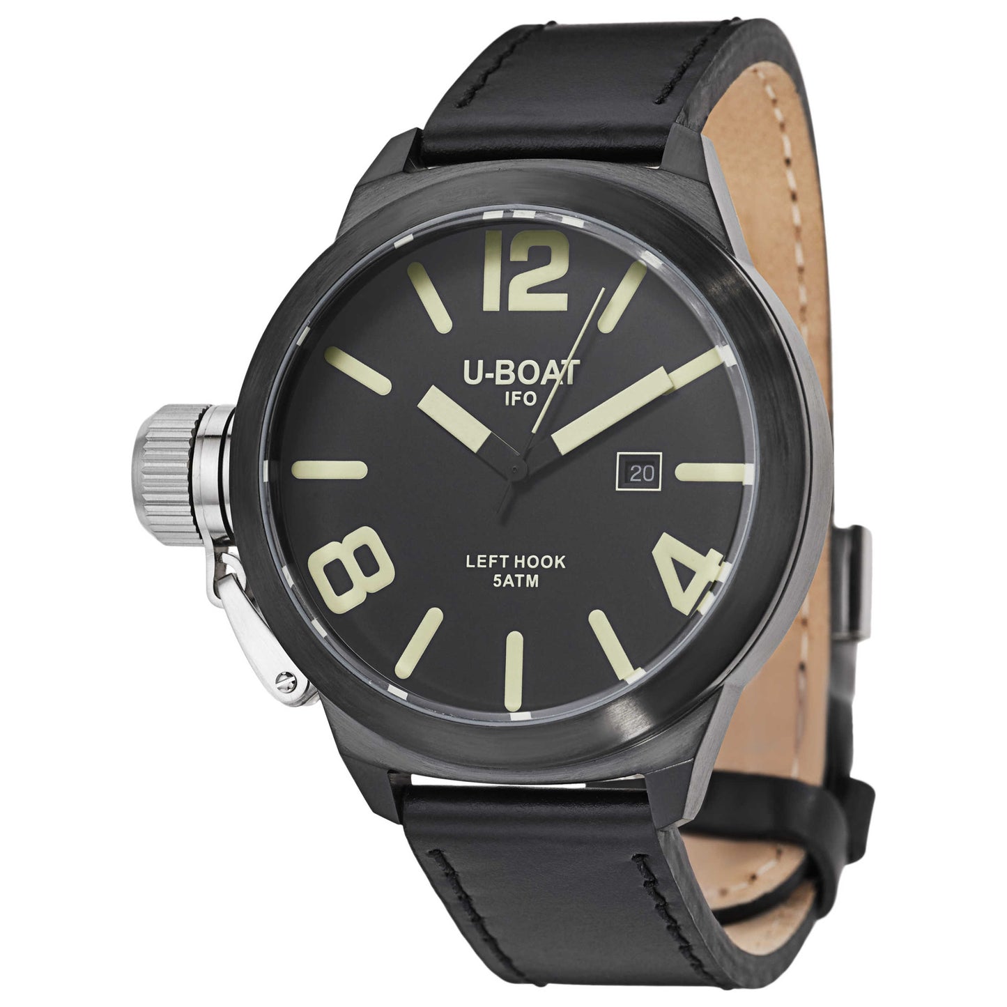 Front view of U-Boat Left Hook Men's Quartz Watch 7248
